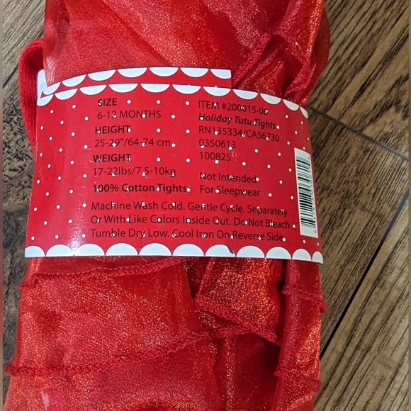 Holiday Tutu Tights - Size 6-12mo - Picture 3 of 3